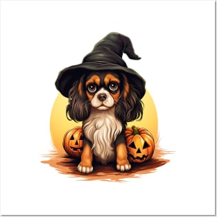 Halloween Cavalier King Charles Spaniel Dog #3 Posters and Art